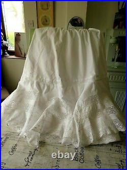 Antique Victorian/edwardian Lace & Hand Embroidered Ladies Petticoat/tiered