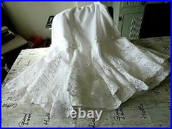 Antique Victorian/edwardian Lace & Hand Embroidered Ladies Petticoat/tiered