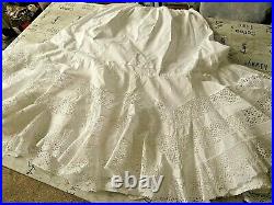 Antique Victorian/edwardian Lace & Hand Embroidered Ladies Petticoat/tiered