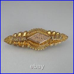 Antique Victorian-era 9ct Gold ETRUSCAN REVIVAL STYLIZED BAR BROOCH, Hallmarked