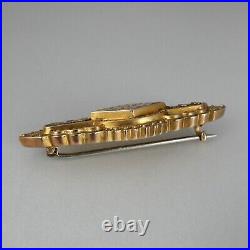 Antique Victorian-era 9ct Gold ETRUSCAN REVIVAL STYLIZED BAR BROOCH, Hallmarked