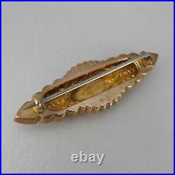 Antique Victorian-era 9ct Gold ETRUSCAN REVIVAL STYLIZED BAR BROOCH, Hallmarked