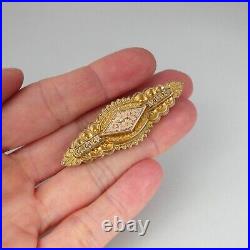 Antique Victorian-era 9ct Gold ETRUSCAN REVIVAL STYLIZED BAR BROOCH, Hallmarked