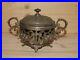 Antique Victorian hand made ornate floral silver plated footed sugar bowl holder