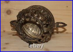 Antique Victorian hand made ornate floral silver plated footed sugar bowl holder