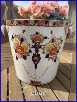 Antique Victorian hand-painted Ironstone fruit cooler English, mid 19th Century