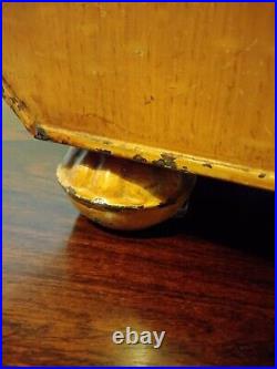 Antique Victorian hand painted cream/yellow toleware coal Scuttle