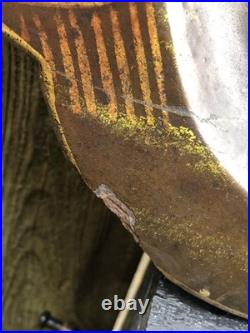 Antique Victorian hand painted paper mache tray Indian elephant & temple ruins