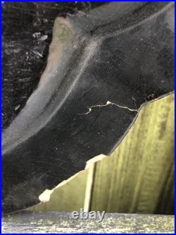 Antique Victorian hand painted paper mache tray Indian elephant & temple ruins