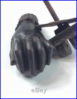 Antique Victorian hand with ring cast iron door knocker Old Architectural