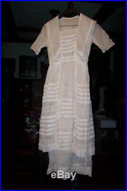 Antique Vintage 1914 Victorian/edwardian Hand Made Wedding Dress, Small Size