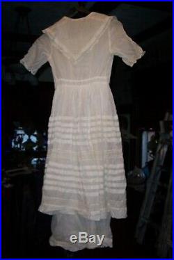 Antique Vintage 1914 Victorian/edwardian Hand Made Wedding Dress, Small Size