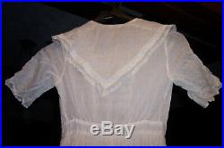Antique Vintage 1914 Victorian/edwardian Hand Made Wedding Dress, Small Size