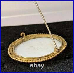 Antique Vintage Brooch Hand Painted Porcelain Brooch Victorian C Clasp B11-20