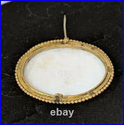 Antique Vintage Brooch Hand Painted Porcelain Brooch Victorian C Clasp B11-20