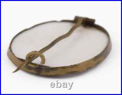 Antique Vintage Porcelain Hand Painted Miniature Art Portrait Brooch Pin 1800's