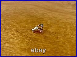 Antique Vintage Victorian 14k Gold Hand With Diamond Pendant Buttercup Setting