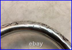 Antique Vintage Victorian Sterling Silver Hand Chased Donut Bangle Bracelet
