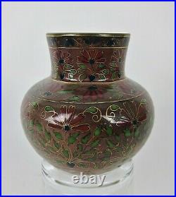 Antique Zsolnay Pecs Cabinet Vase with Hand Painted Cloisonne-Style Decor, 1878