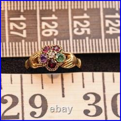 Antique early Victorian ring acrostic REGARD fede hands ring English c1840 7530