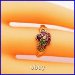Antique early Victorian ring acrostic REGARD fede hands ring English c1840 7530