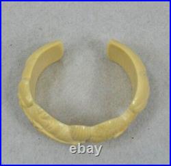 Antique hand carved cuff braclet two African heads man woman 19th c original