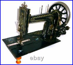 Antique victorian Stoewer Pallas treadle sewing machine no hand crank cerub