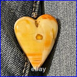 Antique/vintage Victorian Hand Carved Banded/striped Agate Heart Pendant
