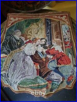 Antq Victorian Needle Point Hand Made Textile Tapistry