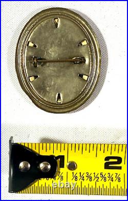 Art Deco Glamorous Flapper Girl Hand Painted Portrait Brooch Pin