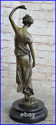 Art Deco Hand Made Classic Victorian Lady Girl woman Bronze Sculpture Statue