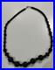 Atq Hand-Carved Whitby Jet Bead Necklace Round Bicone Polished Beads Victorian