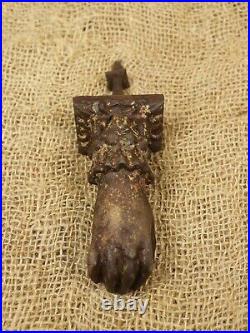 Authentic Antique Victorian Hand of Fatima Cast Iron Door Knocker, Lady's Hand