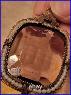 Authentic Lg Antique Victorian Necklace. Seed glass hand fabricated