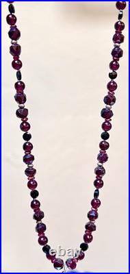 BEAUTIFUL Antique Victorian. 950 Sterling Silver Garnet & Spinel Cross Necklace
