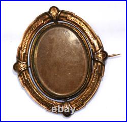 BEAUTIFUL Mourning Pin Vintage 1800s 10k Gold Shell Reversible