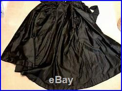 Beautiful Antique Hand Embroidered Victorian Black Satin Lined Jacket Coat 12-14