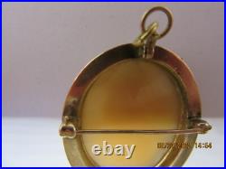 Beautiful Antique Victorian 10K Gold Hand Carved Shell Cameo Brooch Pin Pendant