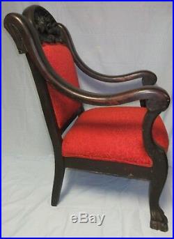 Beautiful Antique Victorian Chair With Hand Carved Cupids