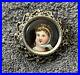 Beautiful Antique Victorian Hand Painted Porcelain Cameo Portrait Brooch 1 3/4