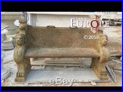 Beautiful Hand Carved Antique Stone Victorian Style Estate Garden Bench Mb53