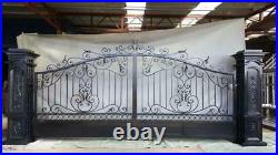 Beautiful Hand Made 19.5' Cast Wrought Iron Victorian Driveway Gates Cp1