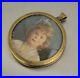 Beautiful Late Victorian Hand Painted Portrait Of Young Girl & Hair Pendant