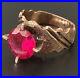 Beautiful Victorian 14Kt Gold Ruby Ring Gothic Custom Hand Made Sz-7.5 5.6grams