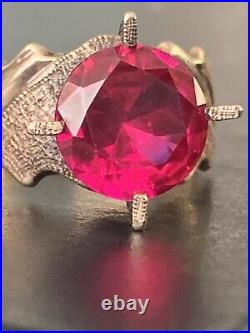 Beautiful Victorian 14Kt Gold Ruby Ring Gothic Custom Hand Made Sz-7.5 5.6grams