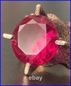 Beautiful Victorian 14Kt Gold Ruby Ring Gothic Custom Hand Made Sz-7.5 5.6grams