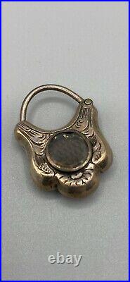 Beautifully Hand Chased Antique Victorian Silver Padlock LocketPendantCharm