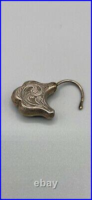 Beautifully Hand Chased Antique Victorian Silver Padlock LocketPendantCharm