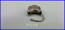 Beautifully Hand Chased Antique Victorian Silver Padlock LocketPendantCharm