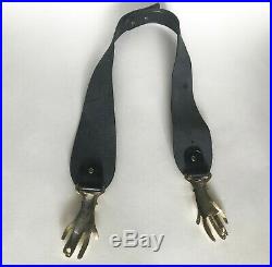 Belt Chain Clasping Hands Belt Leather Victorian Style Gold Tone Buckle Hands